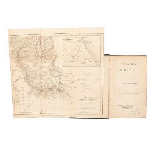 Latrobe, Charles Joseph. The Rambler in Mexico: MDCCCXXXIV. London: Published by R. B. Seeley and W. Burnside, 1836. Un mapa.