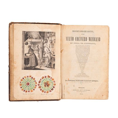 Diccionario de Cocina o el Nuevo Cocinero Mexicano. En Forma de Diccionario. México: Imprenta de I. Cumplido, 1845. 3era edición.