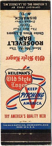 1943 Old Style Lager Beer 113mm WI-HEIL-13 - Roosevelt Bar Bismarck North Dakota