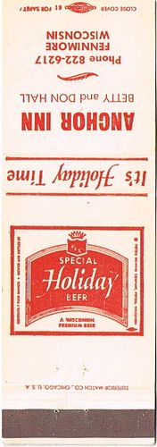 1958 Holiday Special Beer 114mm WI-POT-12 - Anchor Inn Fennimore Wisconsin - Betty & Don Hall
