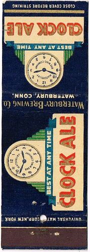 1937 Clock Ale (blank reverse) 116mm CT-WAT-1 - Connecticut