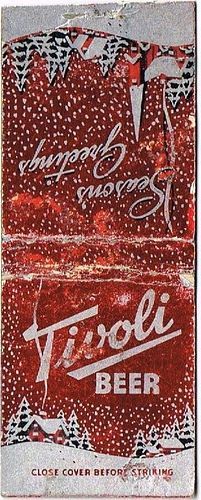 1941 Tivoli Beer CO-TIV-H1 - Colorado - Beautiful Christmas matchcover!