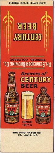1938 Century Beer (Sample) 114mm CO-SCH-3 - Self-Advertising