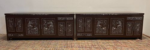 Pair Korean Chests Mother of Pearl Inlay 