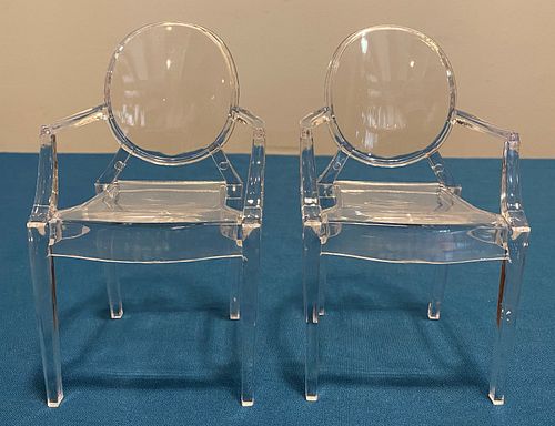 Pair Mid Century Mini Ghost Chairs 