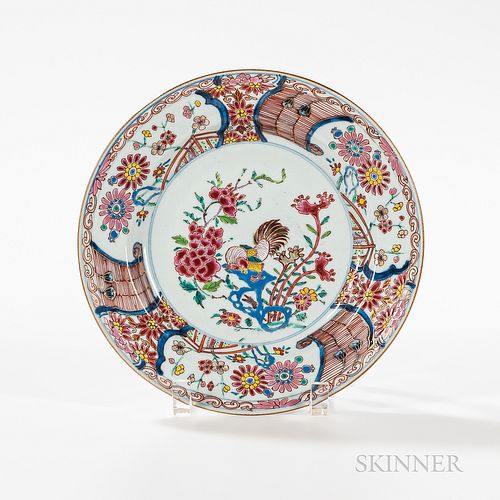 Export Porcelain Plate with Cockerel