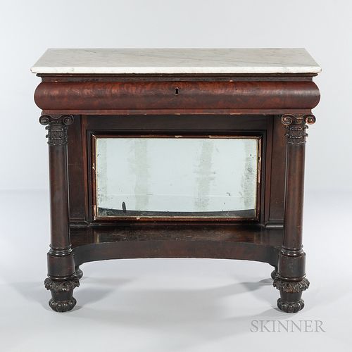 Classical Marble-top Mirrored Pier Table