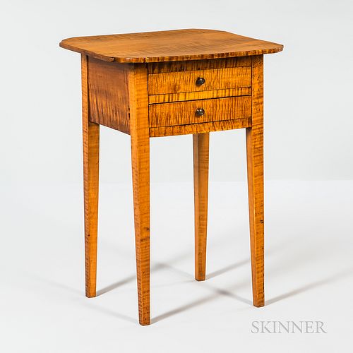 Tiger Maple Two-drawer Stand