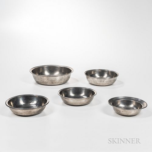 Group of Pewter Basins