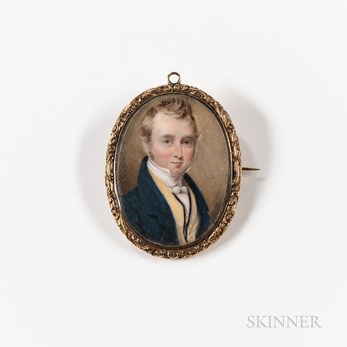 Portrait Miniature of a Young Man with Blonde Hair