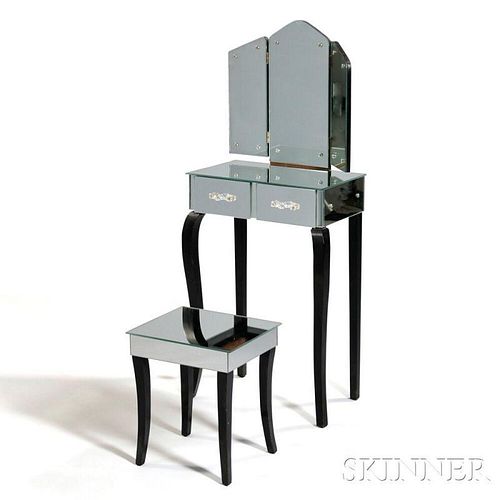Art Deco Hollywood-style Vanity with Stool