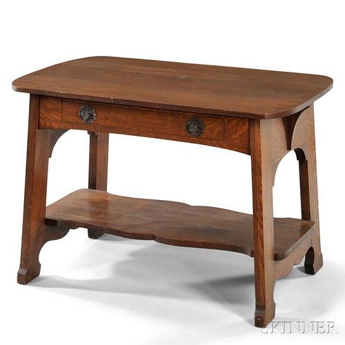 Oak Arts and Crafts Library Table