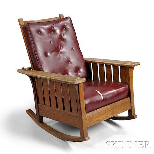L. and J.G .Stickley Adjustable Rocking Chair