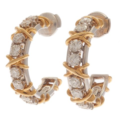 Pair of Tiffany & Co. Schlumberger Diamond Earrings