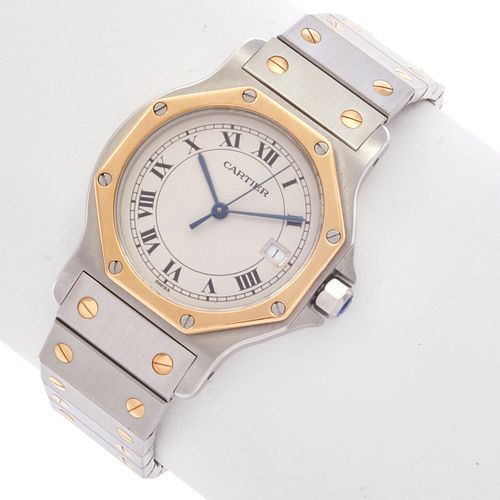Cartier Santos 18k, Stainless Steel Wristwatch