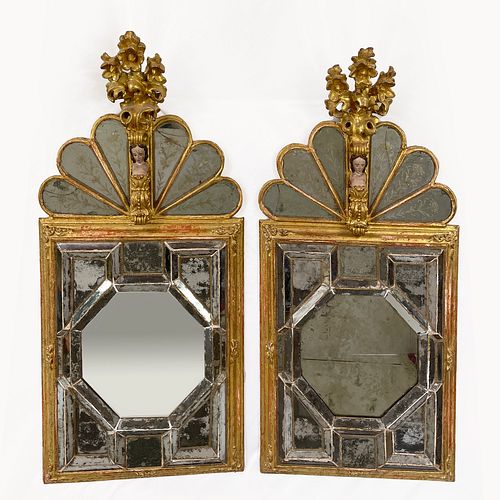 Pair Venetian Rococo Pier Mirrors