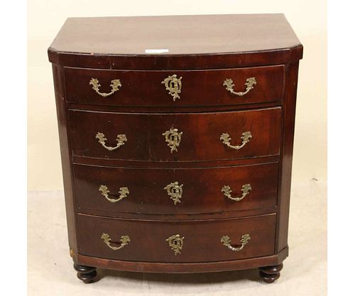 MAHOGANY FOUR DRAWER BEDSIDE CABINET