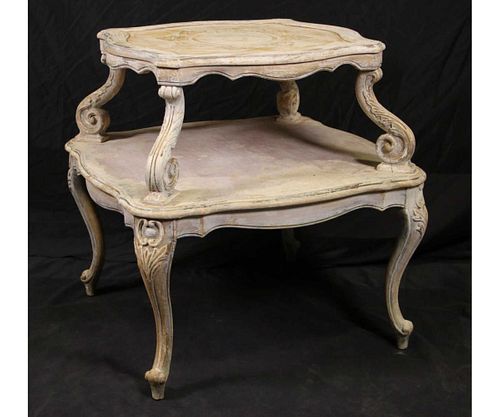 TWO-TIER PAINTED END TABLE