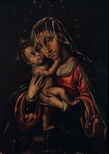 Hispano-Flemish school; XVI century. 
"Virgin and Child". 
Oil on panel.