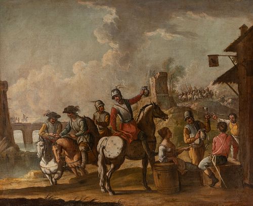 Spanish school; second half of the 18th century. 
"Battle". 
Oil on canvas. Relined.