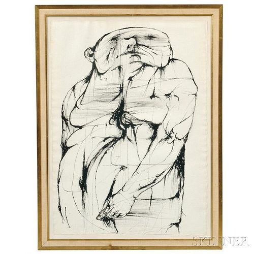 Leonard Baskin (American, 1922-2000)      Drawing of a Man