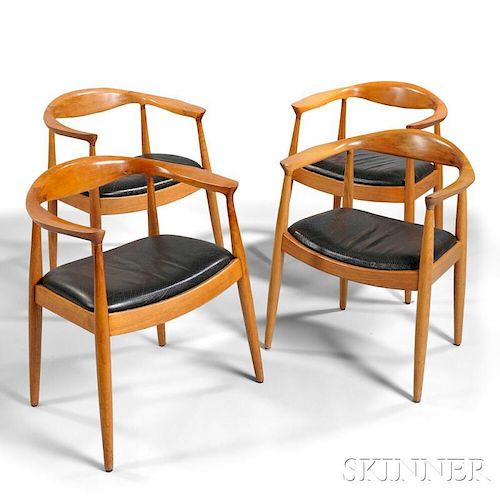 Four Danish Deluxe Wegner-style Chairs