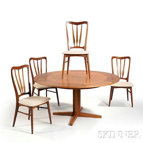 Drylund Flip Flap Lotus Table and Four Koefoed Hornslet Chairs