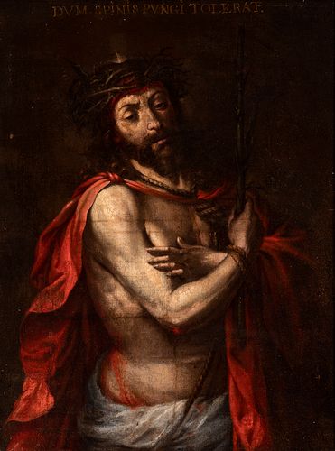 Sevillian master; second third of the seventeenth century. 
"Ecce homo". 
Oil on canvas. Relined.