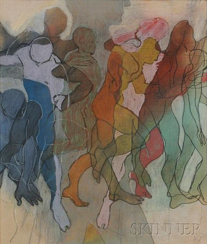 Aedwyn Darrol (American, 20th Century)      Untitled Abstract Group of Figures