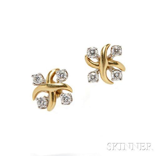 18kt Gold and Diamond "Lynn" Earrings, Schlumberger Studios, Tiffany & Co.