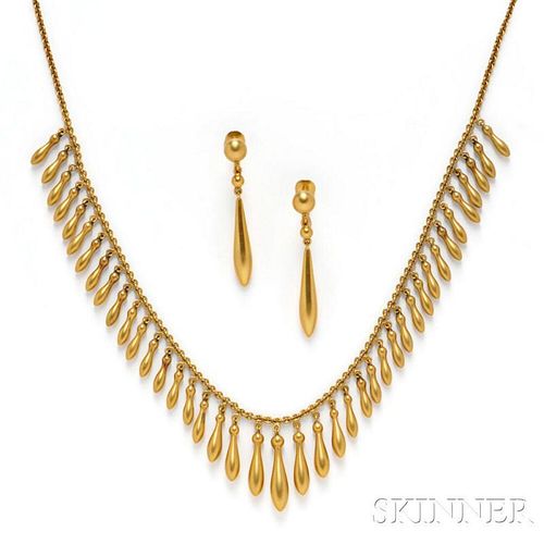 Antique 14kt Gold Fringe Necklace