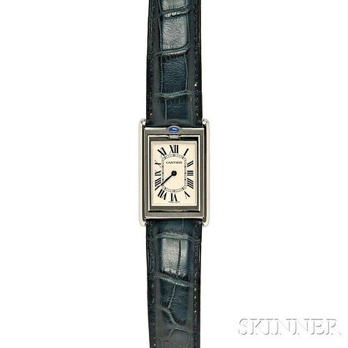 Stainless Steel "Tank Basculante" Wristwatch, Cartier