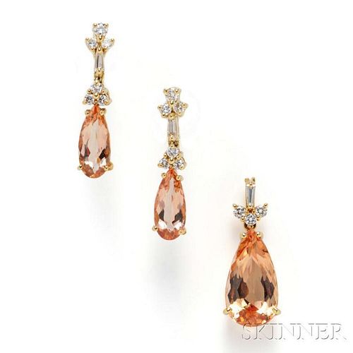 18kt Gold, Topaz, and Diamond Suite