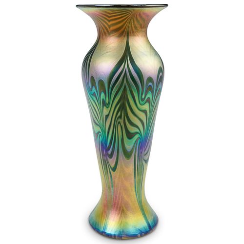 Lundberg Art Glass Iridescent Vase
