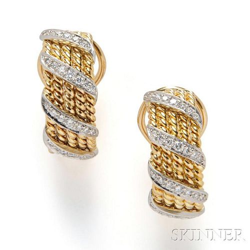 18kt Gold and Diamond Earrings, Schlumberger, Tiffany & Co.
