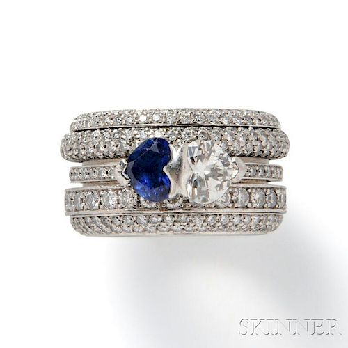 18kt White Gold, Sapphire, and Diamond "Possession" Ring, Piaget