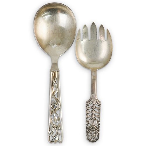 (2 Pc) Danish Sterling Silver Serving