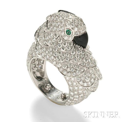 Platinum and Diamond Cockatoo Ring, Cartier