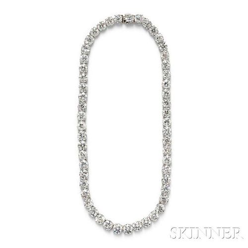 Platinum and Diamond Riviere, Mounted by Cartier