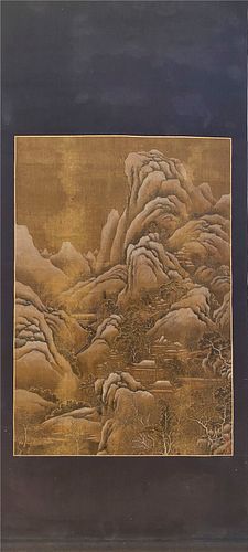 A Snow Landscape Chinese Painting on Silk