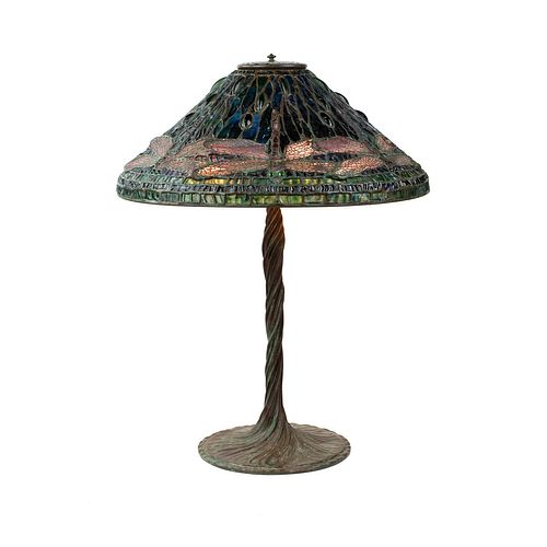 Tiffany Studios c. 1910 'Dragonfly' Bronze Table Lamp