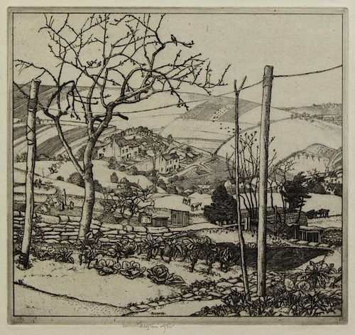 AUSTIN, Robert. Signed Etching "Early Sping,