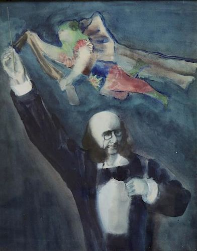 LINDNER, Richard. Watercolor "Offenbach".