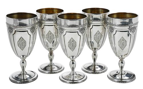 Set of 15 Towle Louis XIV Sterling Goblets