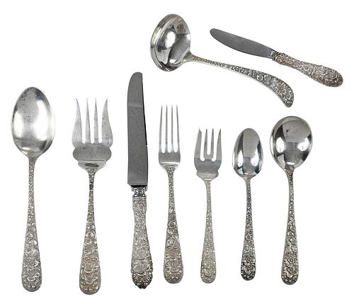Stieff Forget Me Not Sterling Flatware, 43 Pieces