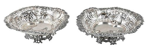 Two Cased Matching English Silver Bowls