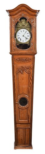 Provincial Louis XV Carved Pine Clock