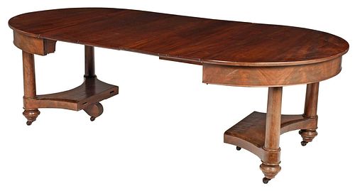 Neoclassical Mahogany Extension Table, Fairfield Porter
