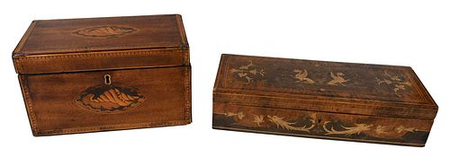 Two Carved and Inlaid Boxes
