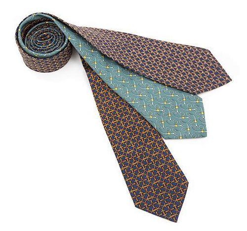 * A Collection of Three Hermes Ties,